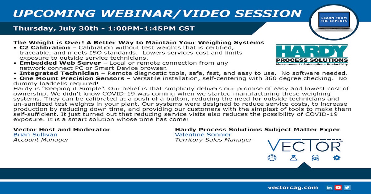 Webinar: A Better Way to Maintain Your Weighing Systems
