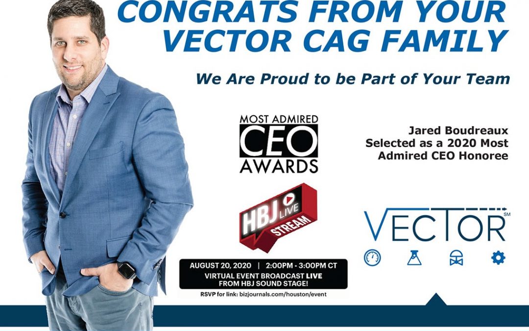 Jared Boudreaux Selected as a 2020 Most Admired CEO Honoree by Houston Business Journal